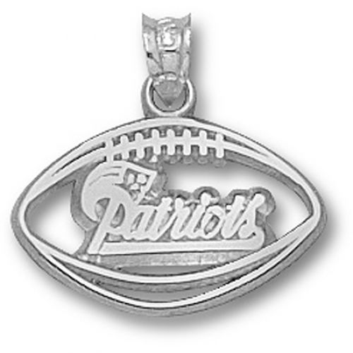 Sterling Silver Nfl Patriots Logo Football Pendant