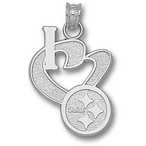 925 Silver Pittsburgh Steelers ""I Heart Logo"" Pendant