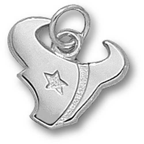 Sterling Silver Houston Texans Horn Logo Pendant - Nfl