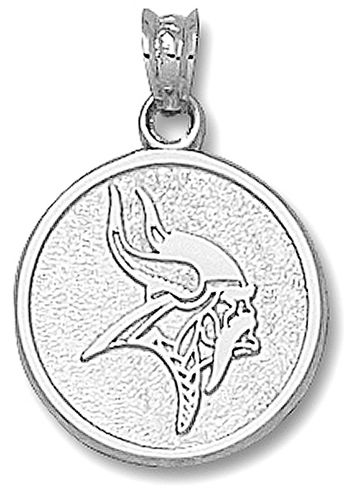 Sterling Silver Minnesota Vikings Round Logo Pendant
