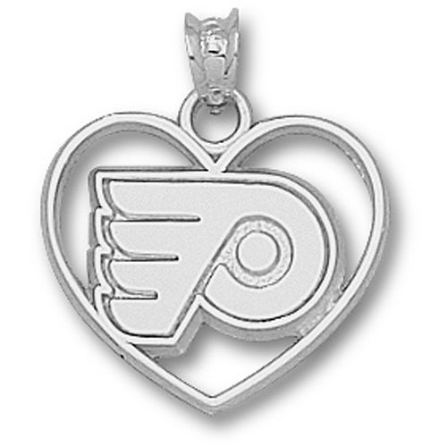 Sterling Silver Philadelphia Flyers ""P"" Heart Pendant