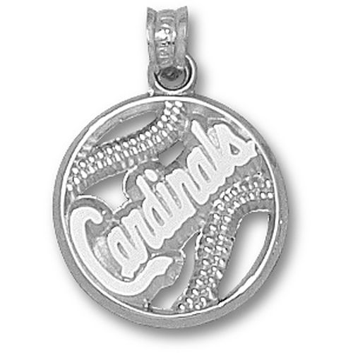 Sterling Silver St Louis ""Cardinals"" Baseball Pendant