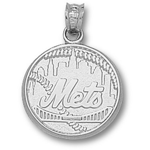 Sterling Silver New York Mets Full Logo Pendant