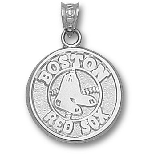 Sterling Silver Boston Red Sox Round Logo Pendant