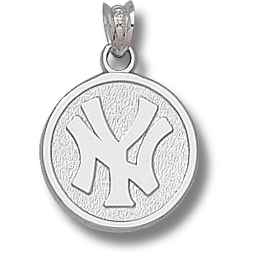 Sterling Silver New York Yankees ""Ny"" Round Pendant