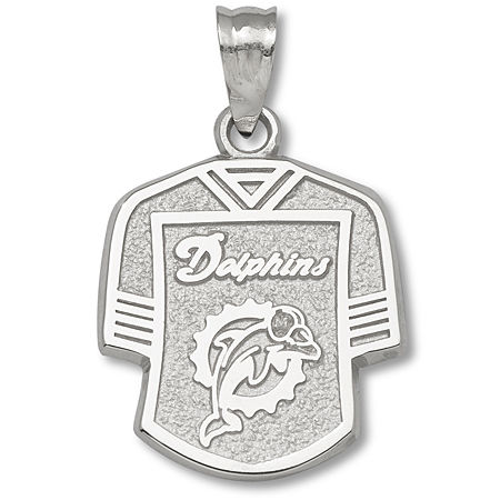 Nfl - Sterling Silver Miami ""Dolphins"" Jersey Pendant