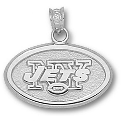 Nfl - Sterling Silver New York Jets Oval Logo Pendant