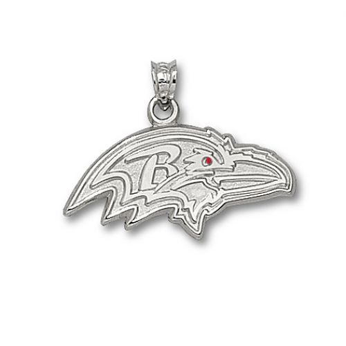 Sterling Silver Baltimore Ravens Profile Logo Pendant