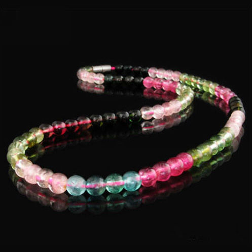 Fine Grade Natural Baxi Bi Yuxi Crystal Bead Necklace