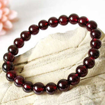 Garnet Beaded Natural Crystal Bracelet for Woman