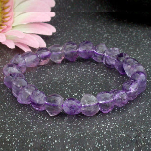 Lucky Pig Natural Amethyst Stone Bracelet Jewelry