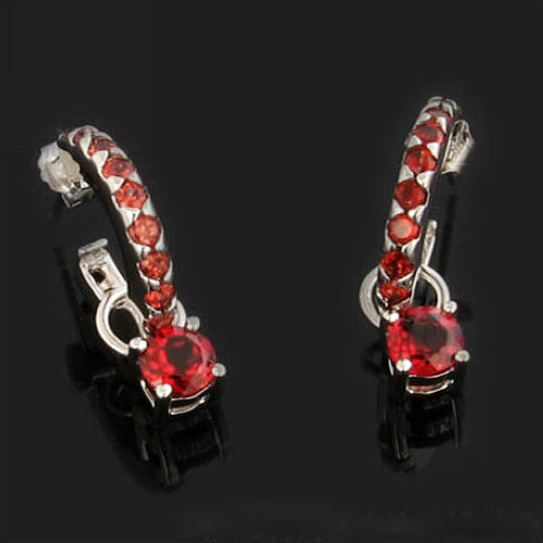 Natural Gem Garnet Crystal Earrings for Woman's Fashion