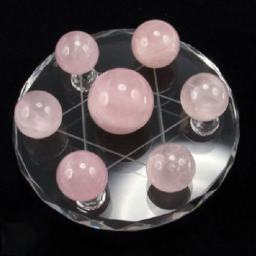 Seven Brazilian Pink Crystals Natural Ornaments Jewelry
