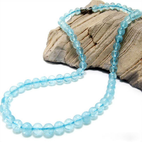 Natural Aquamarine Crystal Beaded Jewelry Necklace