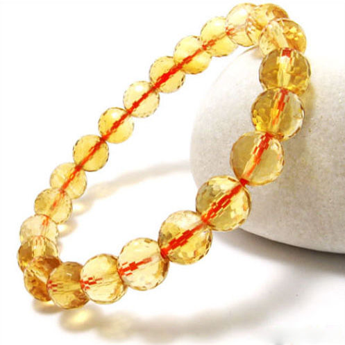 Fine Natural Citrine Stone Beaded Bracelet