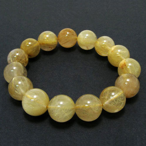 Jewelers Natural Rutilated Beaded Crystal Bracelet