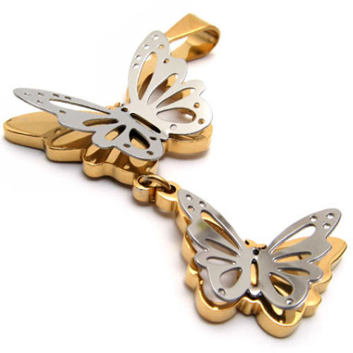 316L Titanium Steel Butterfly Necklace Pendant