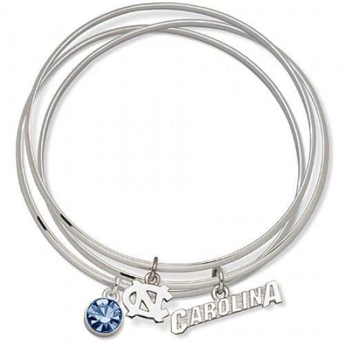 Blue Crystal Univ. North Carolina Bangle Bracelet Set
