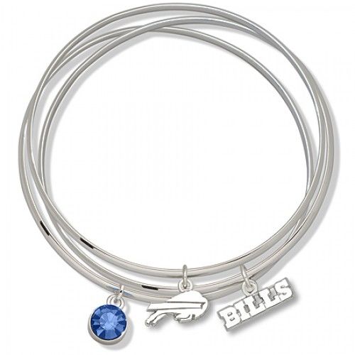 Blue Crystal Buffalo Bills Bangle Bracelet Set