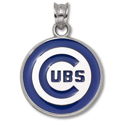 Unisex Mlb Chicago Cubs C Cubs Logo Blue Enamel Pendant