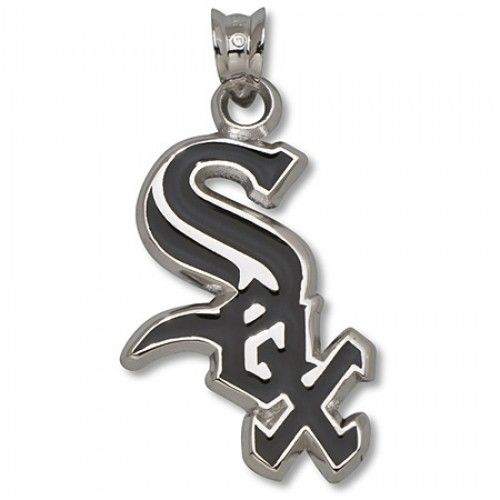 Mlb Chicago White Sox Border with Black Enamel Pendant