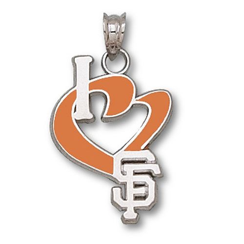 Mlb San Francisco Giants ""I Heart Sf"" Enamel Pendant