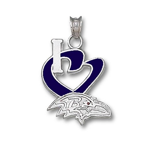 Womens Baltimore Ravens ""I Heart Logo"" Enamel Pendant