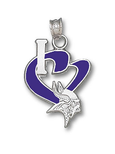 Womens Minnesota Vikings ""I Heart Logo"" Enamel Pendant