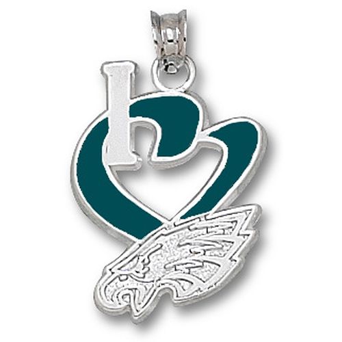 Nfl Philadelphia Eagles ""I Heart Logo"" Enamel Pendant