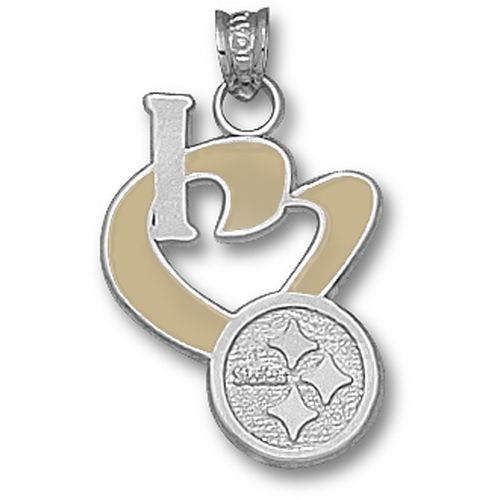 Nfl Pittsburgh Steelers ""I Heart Logo"" Enamel Pendant