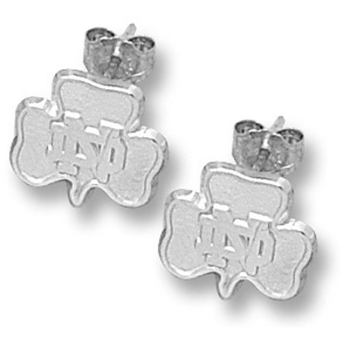 Sterling Silver Notre Dame Sm Shamrock ""Nd"" Earrings