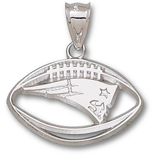 Nfl New England Patriots Pierced Logo Football Pendant