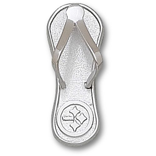 Womens Nfl Pittsburgh Steelers Logo Flip Flop Pendant