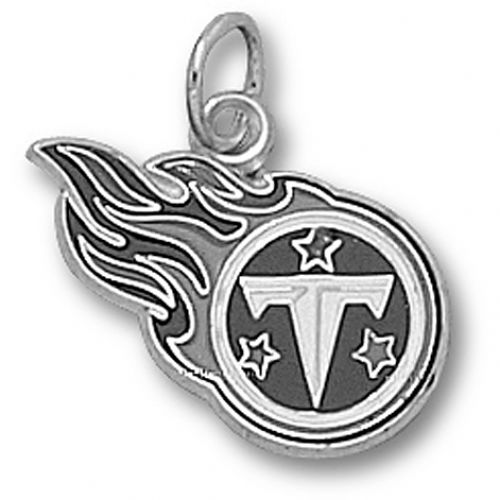 925 Silver Tennessee Titans Enamel Fireball Pendant