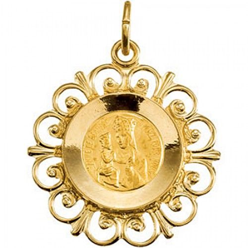 14k Yellow Gold Anne De Beaupre Pendant Medal - 22mm