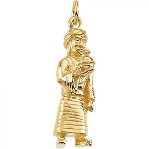 14k Yellow Gold Balthazar Nativity Pendant - 19mm