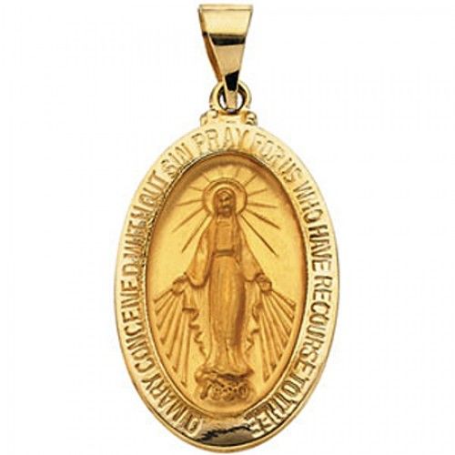 Sacred 14k Yellow Gold Jesus Medal Pendant