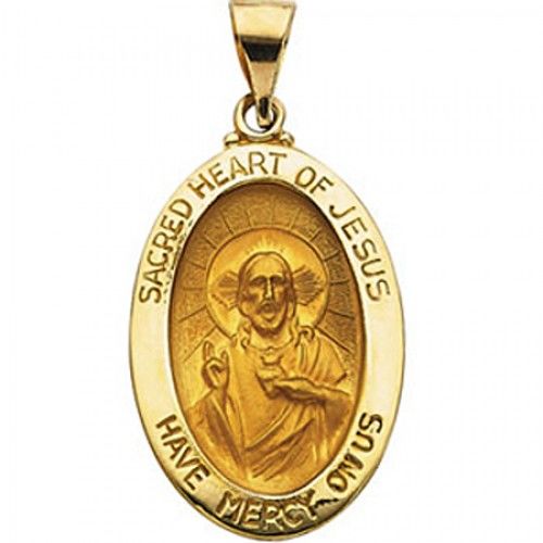 Righteous 14k Yellow Gold Jesus Medal Pendant