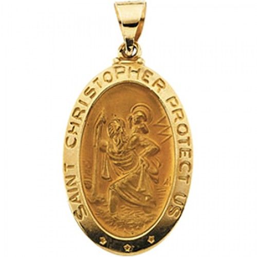 Humble 14k Yellow Gold St. Christopher Medal Pendant