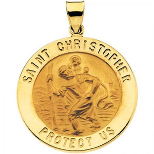 14k Yellow Gold St. Christopher Medal - 25.50 Mm