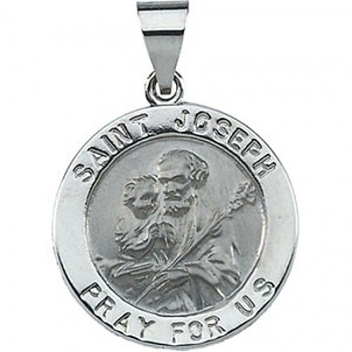 14k White Gold St. Joseph Medal - 18.25 Mm