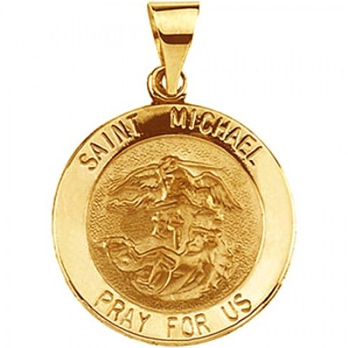 14k Yellow Gold St. Michael Medal - 22.25 Mm