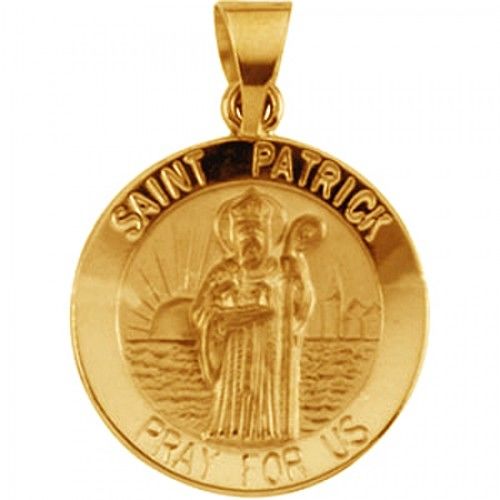 14k Yellow Gold St. Patrick Medal - 18.00 Mm
