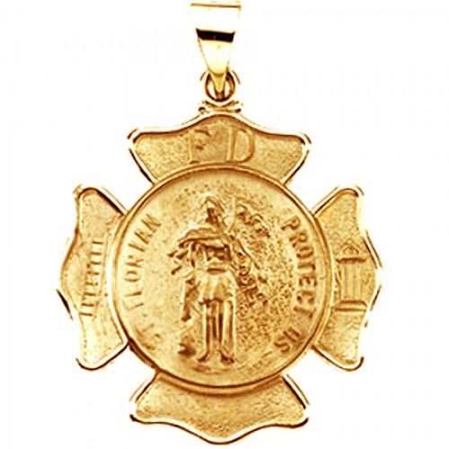 14k Yellow Gold St. Florian Medal - 25.25 X 25.25 Mm