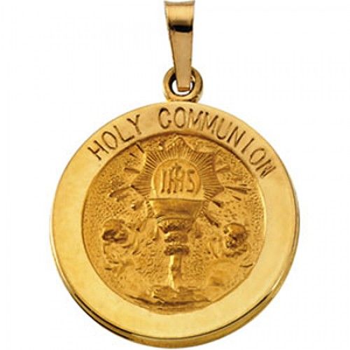 14k Yellow Gold Holy Communion Pendant - 18.25 Mm