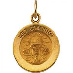 14k Yellow Gold Holy Communion Medal - 11.50 Mm