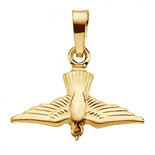 14k Yellow Gold Dove Dangle Pendant - 09.00 X 12.00 Mm