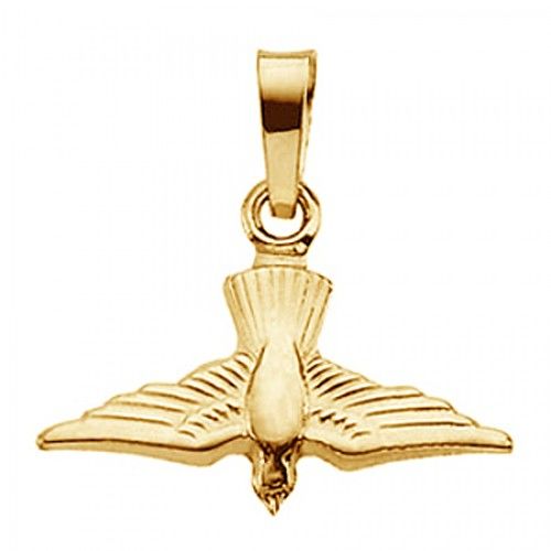14k Yellow Gold Dove Dangle Pendant - 11.00 X 14.00 Mm