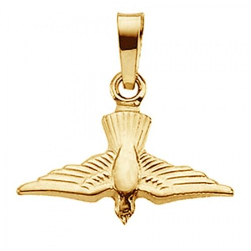 14k Yellow Gold Dove Dangle Pendant - 13.00 X 18.00 Mm