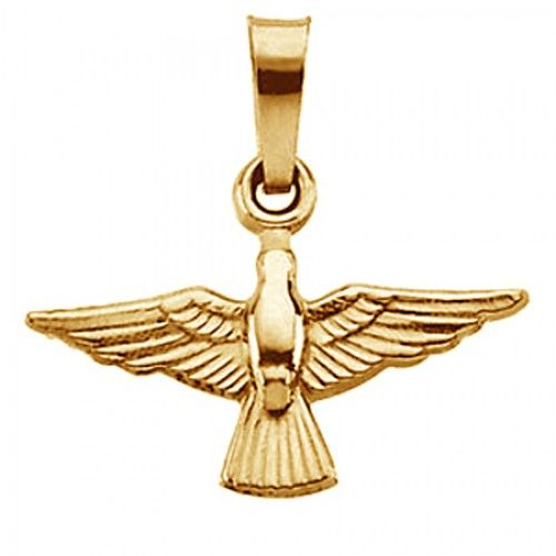 14k Yellow Gold Dove Dangle Pendant - 08.00 X 11.00 Mm